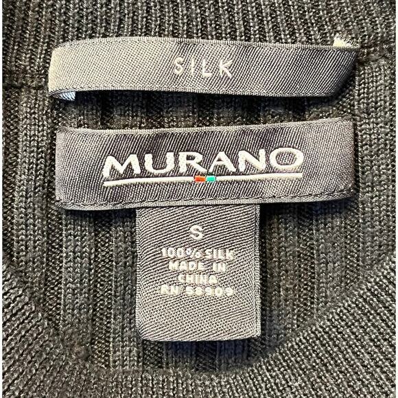 Murano Womens Silk Jumper Sweater Pullover Long Sleeve Mock Neck Knit Black S - Picture 4 of 6